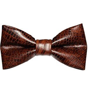 Leather Snake skin Men's New! Bow tie cus bowtie